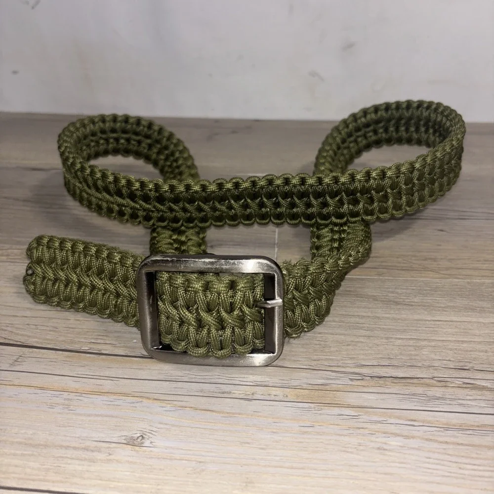 Army Green Paracord Survival Belt Adjustable